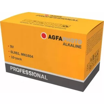 9 V sārma baterija AGFA Professional — 10 gab. iepakojumā