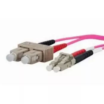 Šķiedru optiskais kabelis METZ CONNECT 151S1EOJO10E 2x SC 2x LC OM4 1 m Rozā