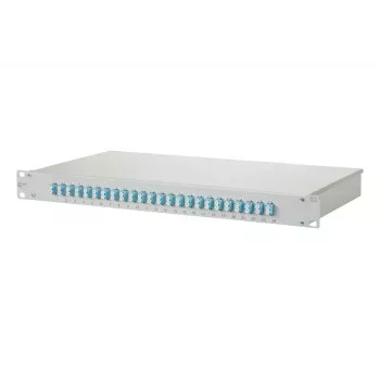 Plāksteru panelis 1U BTR NETCOM 1502557724-E ar LC savienotājiem, balts, montāža plauktā, 482,6×44,5×242,5 mm