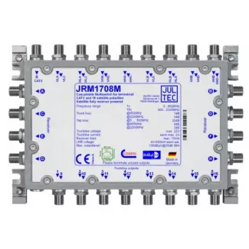 Satelīta multisvičs JULTEC JRM1708M — 17 ieejas, 8 izejas, 35 dB atsaiste, 9 V