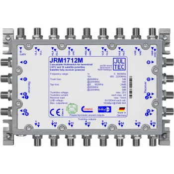 Satelīta multisvits JULTEC JRM1712M — 9 ieejas, 16 izejas, 35 dB atsaiste
