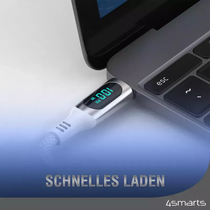 USB kabelis 4smarts 540954 3m USB C balts USB 2.0 0,48 Gbit/s
