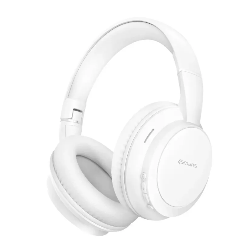 Austiņas 4smarts SkyBuds Wave — vadu un bezvadu, Bluetooth, USB-C, apkārtauss, galvas stīpa, 20–20000 Hz, 0,3 m kabelis, balta