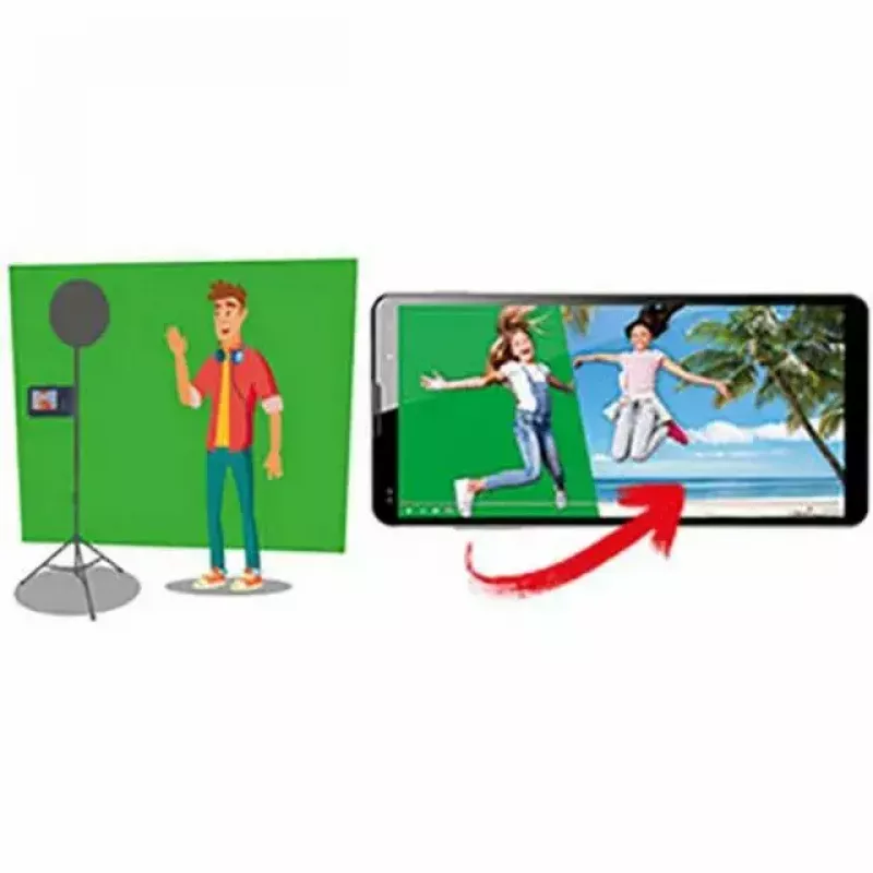 Zaļš ekrāns EASYPIX MyStudio 62020 pārnēsājams viegls – salokāms fons foto un video vajadzībām