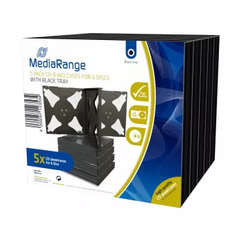 Jewel case MediaRange BOX34-6 6 diski Melns
