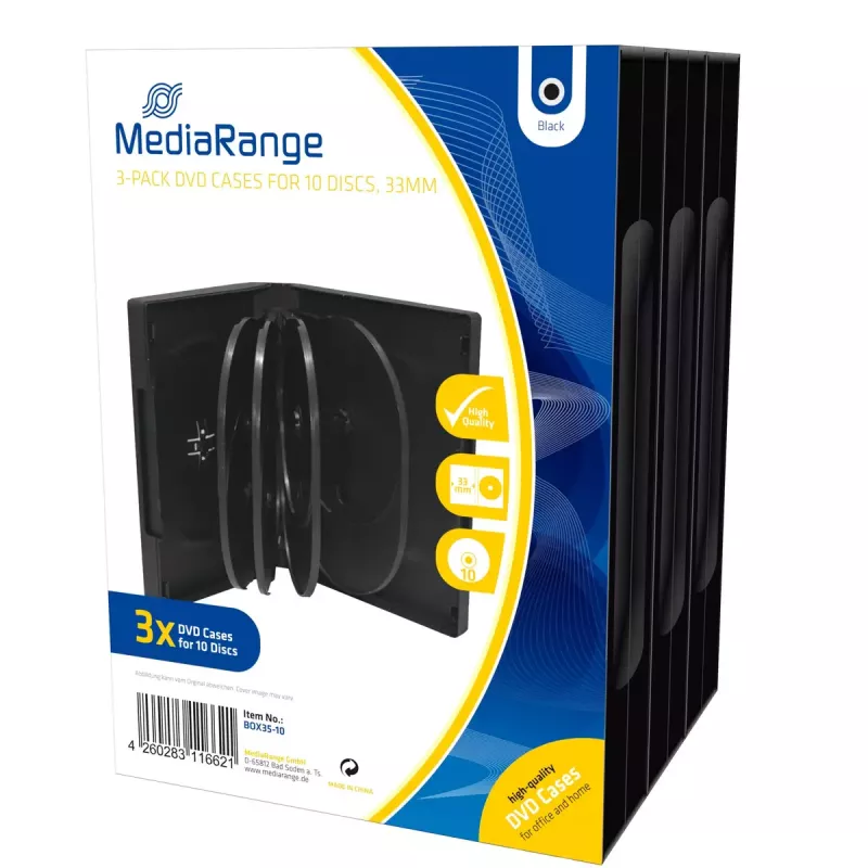 DVD futrālis MediaRange BOX35-10 Melns 10 diskiem