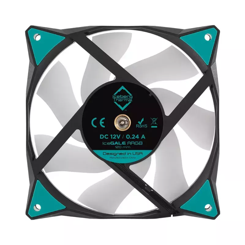 Ventilators Iceberg Thermal IceGALE ARGB 12 cm Melns