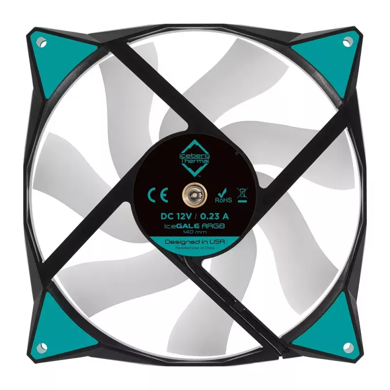 Ventilators Iceberg Thermal IceGALE ARGB 14 cm Melns