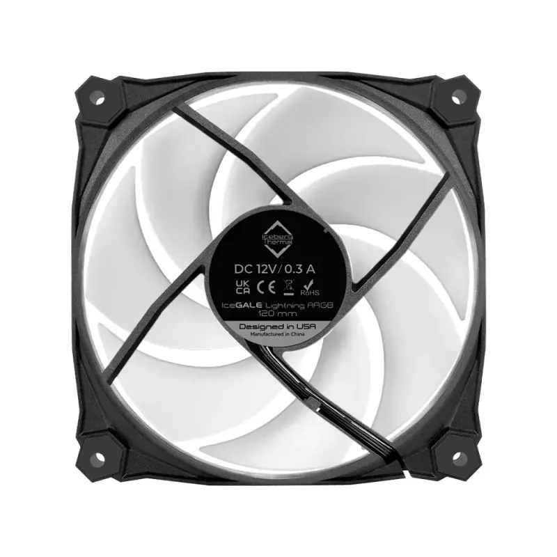 Ventilators Iceberg Thermal IceGALE Lightning ARGB 12 cm melns 3 gab.