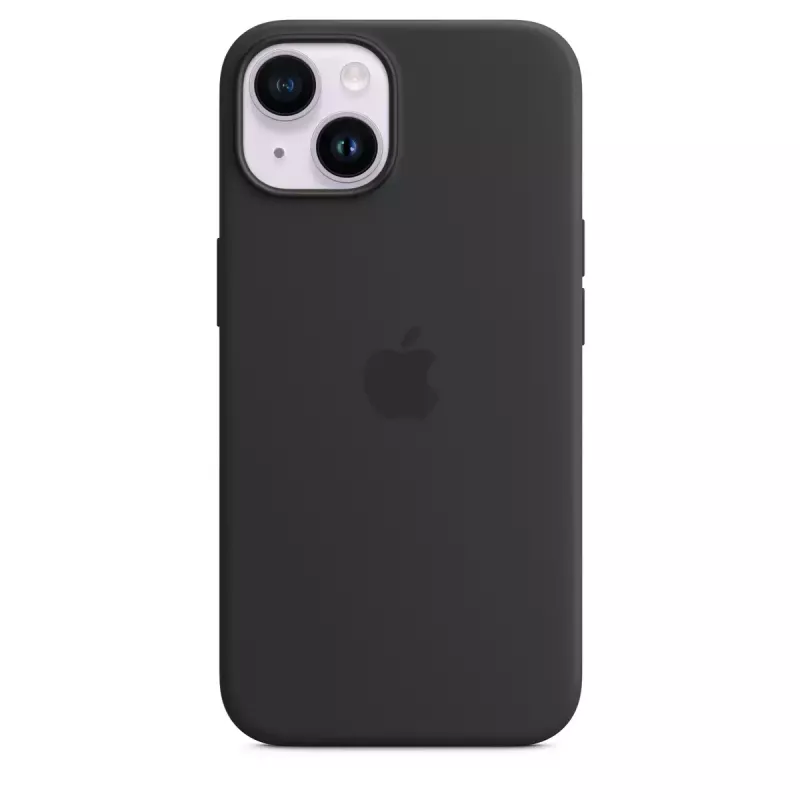 Silikona maciņš ar MagSafe iPhone 14 no Apple — Mikrošķiedra/Silikons, 6.1 collas (Midnight)