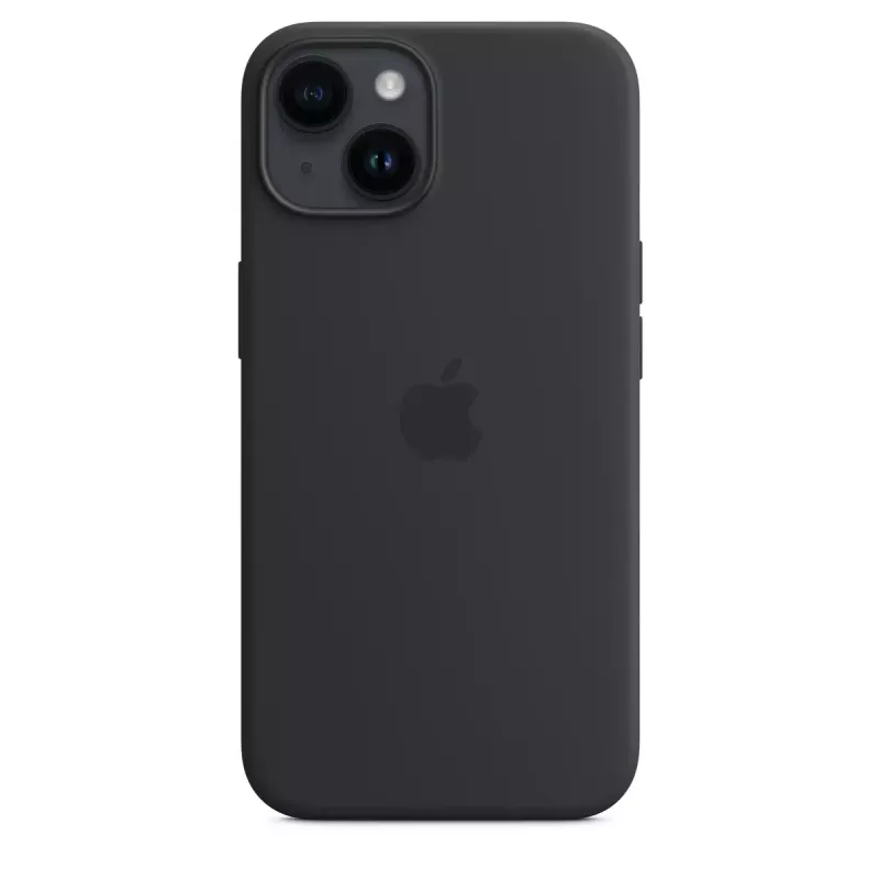 Silikona maciņš ar MagSafe iPhone 14 no Apple — Mikrošķiedra/Silikons, 6.1 collas (Midnight)