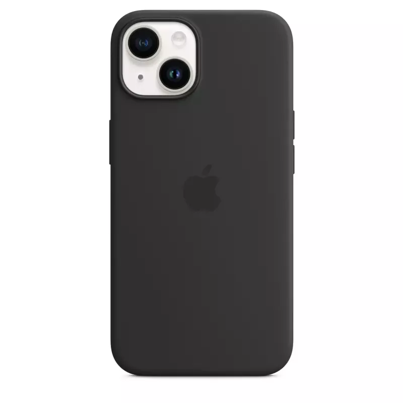 Silikona maciņš ar MagSafe iPhone 14 no Apple — Mikrošķiedra/Silikons, 6.1 collas (Midnight)
