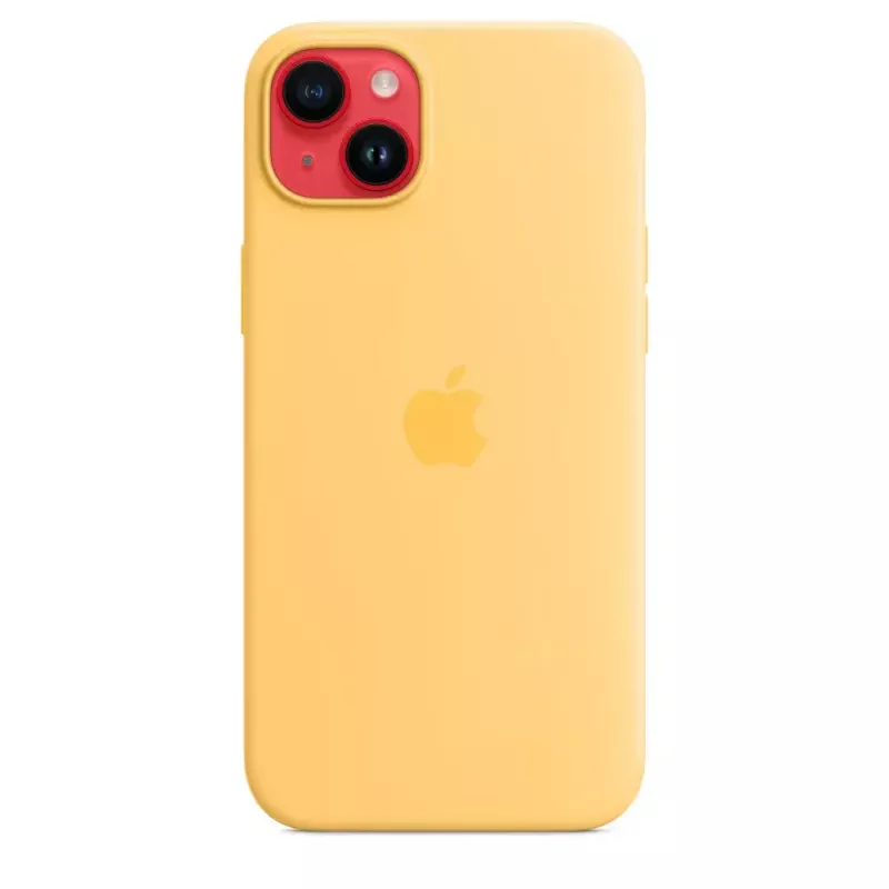 Silikona maciņš Apple iPhone 14 Plus MagSafe Sunglow dzeltena