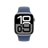 Viedpulkstenis Apple Watch Series 10 GPS 42mm sudraba alumīnija korpuss ar džinsa zilu sporta siksnu M/L