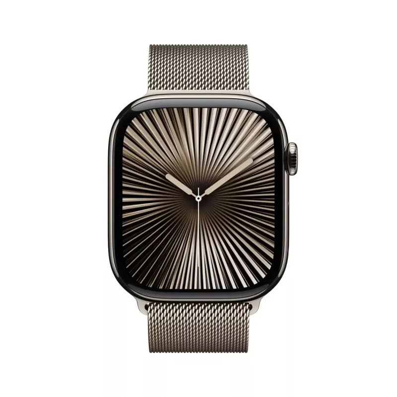 Viedpulkstenis Apple Watch Series 10 GPS + Cellular 46mm dabīga titāna korpuss ar dabīgu Milanese Loop - S/M