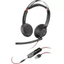 Austiņu komplekts Poly Blackwire 5220 Stereo USB-A — vadu stereo USB-A savienojums, galvas lente, mikrofons