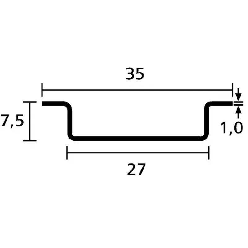 Kabeļu teknes piederums HellermannTyton 181-47101 — tērauds, 35 mm platums, 15 mm augstums