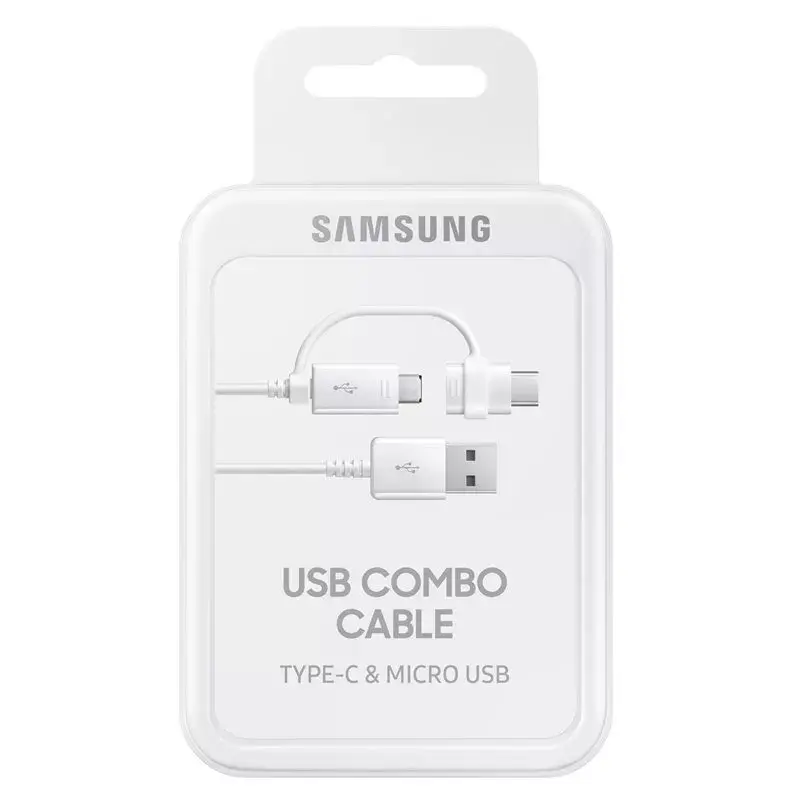 USB kabelis Samsung EP-DG930 1,5m USB A USB C/Micro-USB B balts