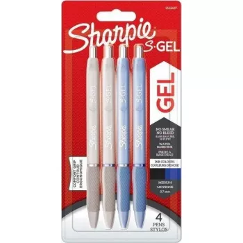 Gēla pildspalva Sharpie S‑Gel Frost Blue Pearl balta 0.7 mm — zila/melna tinte