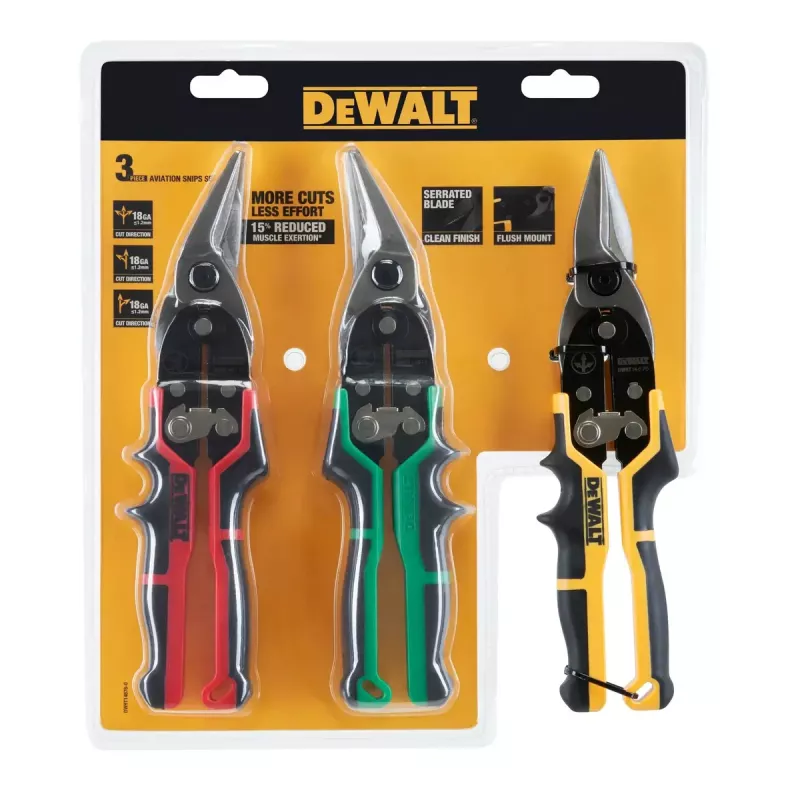 DeWALT DWHT14676-0 aviācijas šķēru komplekts, 3 gab.