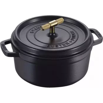 Čuguna apaļā kastrolis Staub La Cocotte Buster & Punch 24 cm, melns