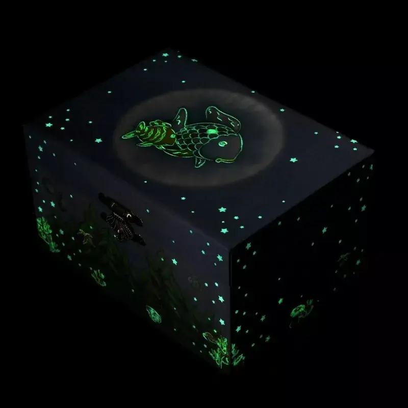 Trousselier rotaslietu mūzikas kastīte „Rainbow Fish“, Night Glow