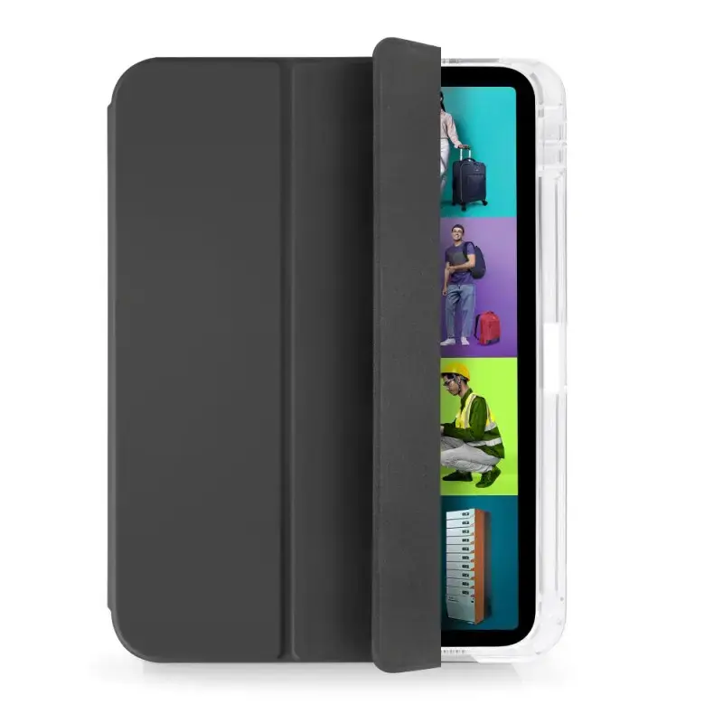 Planšetdatora vāciņš Port Designs 201350 iPad 10.9 collu (27.7 cm) PET, 3 statīva režīmi, melns/caurspīdīgs