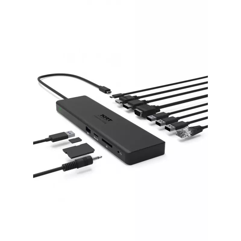 Portatīvo datoru dokstacija / portu replikators Port Designs 901906-W USB 3.2 Gen 2 Type-C melna