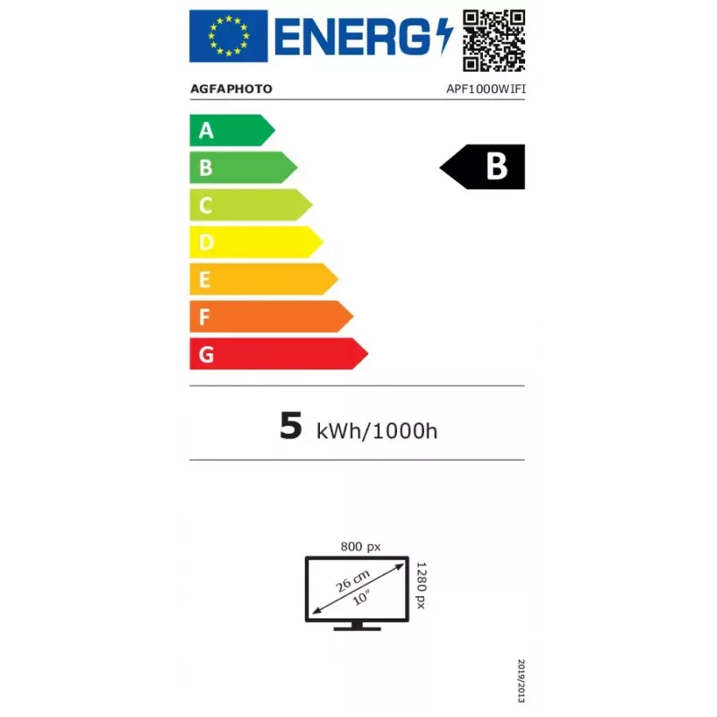 Digitālais foto rāmis AgfaPhoto APF1000WIFI 10 collas (25,4 cm) IPS 1280x800 skārienekrāns Wi‑Fi 32GB MicroSD USB‑C Melns