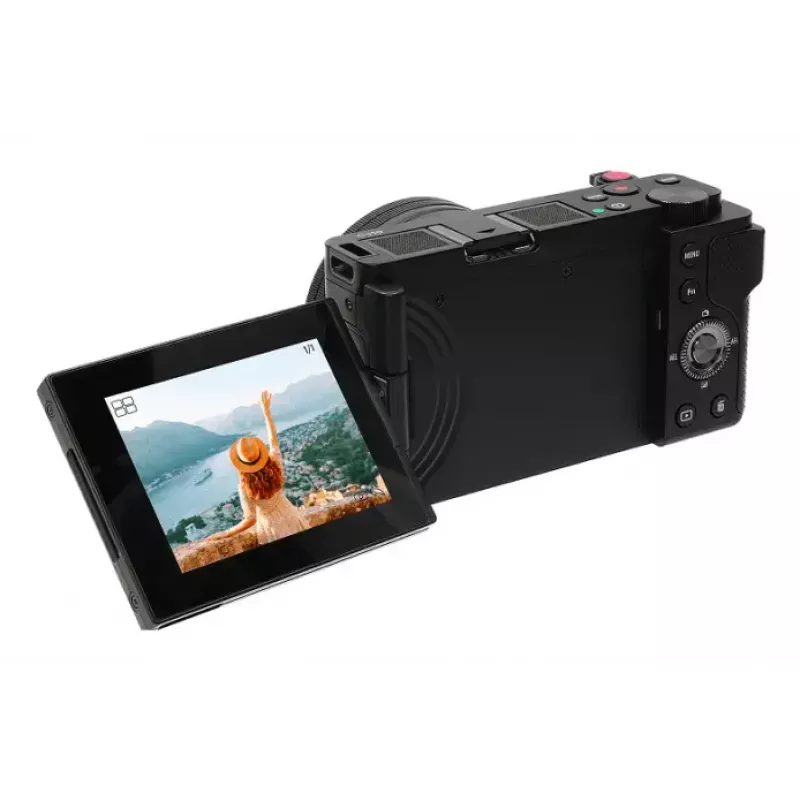 Kompakta kamera AgfaPhoto Realishot C110 — 24 MP, 1/3,06 collu CMOS, 3x optiskā tālummaiņa, 4K, Wi‑Fi, 2,8 collu skārienekrāns, melna