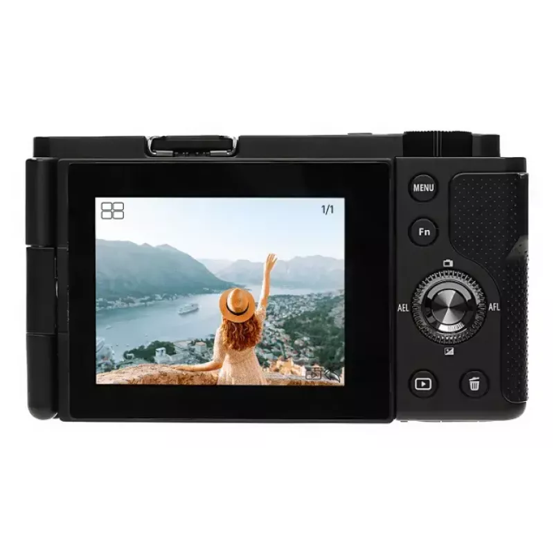 Kompakta kamera AgfaPhoto Realishot C110 — 24 MP, 1/3,06 collu CMOS, 3x optiskā tālummaiņa, 4K, Wi‑Fi, 2,8 collu skārienekrāns, melna