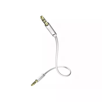 Audio kabelis inakustik 003101005 3.5 mm vīrišķais–vīrišķais, vara, zeltīti kontakti, magnētiski ekranēts, 0,5 m, balts