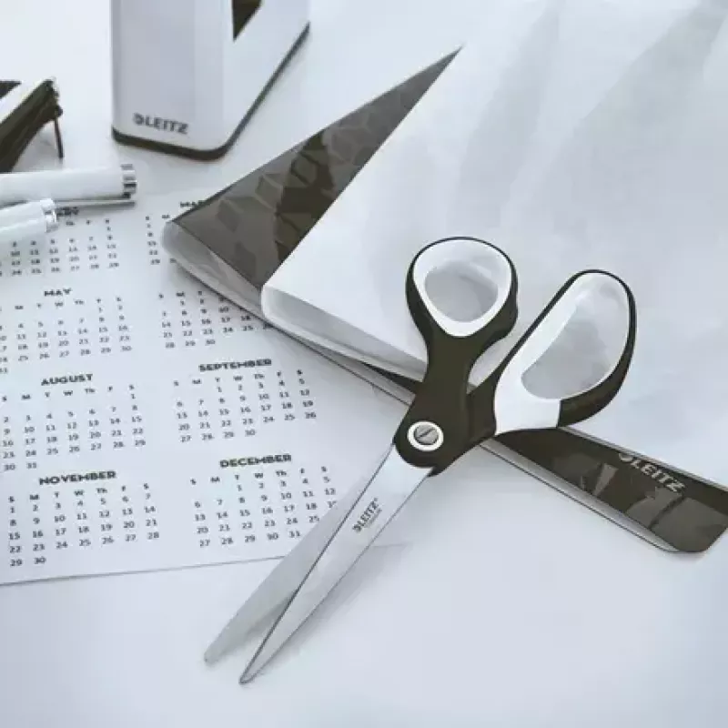 Šķēres Leitz WOW taisns Cut Melns balta