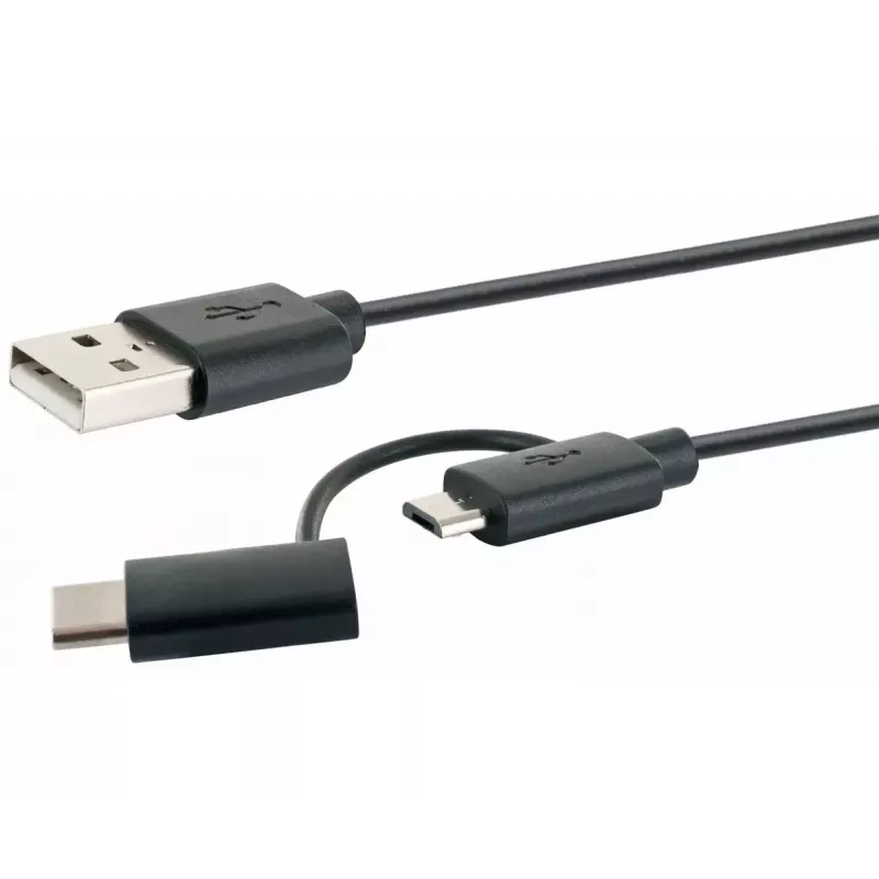 USB kabelis Schwaiger CK 3112 USB 2.0 1m USB A Micro-USB B Melns