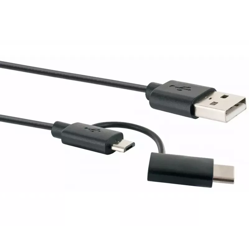 USB kabelis Schwaiger CK 3112 USB 2.0 1m USB A Micro-USB B Melns
