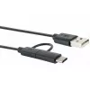 USB kabelis Schwaiger CK 3112 USB 2.0 1m USB A Micro-USB B Melns