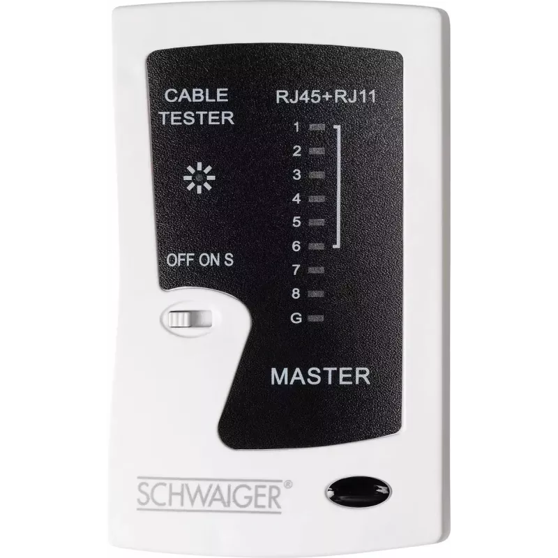 Tīkla kabeļu testeris Schwaiger NWM1 531 RJ-11 RJ-45 Melns Balts