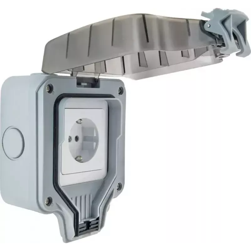 Kontaktligzda Schwaiger SOAD0100 pelēka IP66 230V 16A