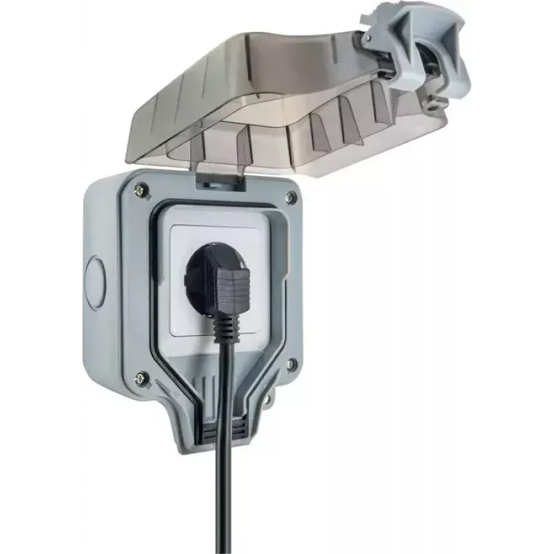 Kontaktligzda Schwaiger SOAD0100 pelēka IP66 230V 16A