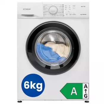 Priekšpusē lādējamā veļas mazgājamā mašīna BOMANN WA7161 — 6 kg, 1000 apgr./min, A klase, balta