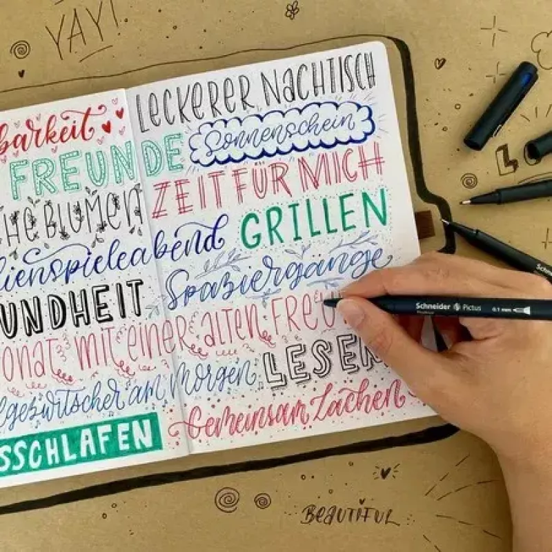 Fineliner Schneider Schreibgeräte Pictus melns zils zaļš sarkans 5 gab.