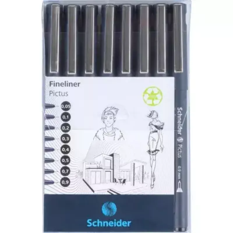 Fineliner Schneider Schreibgeräte Pictus Melns 8 pcs