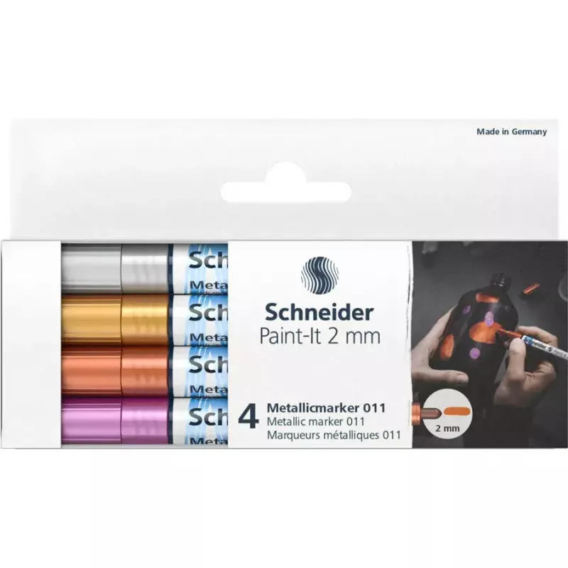 Krāsu marķieris Schneider ML01111501 Varš Zelts Sudrabs Violets 4 gab.