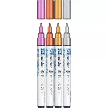 Krāsu marķieris Schneider ML01111501 Varš Zelts Sudrabs Violets 4 gab.