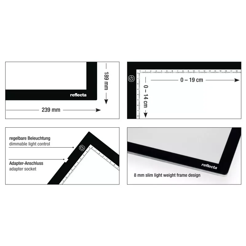 Viena attēla rāmis Reflecta LED Light Pad A5 Super plāns melns 19x14 cm
