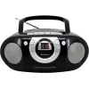 Pārnēsājama stereo sistēma Soundmaster SCD5100SW — analogais FM uztvērējs 87,5–108 MHz, CD/MP3 atskaņotājs, 1 W RMS, LED displejs, melna