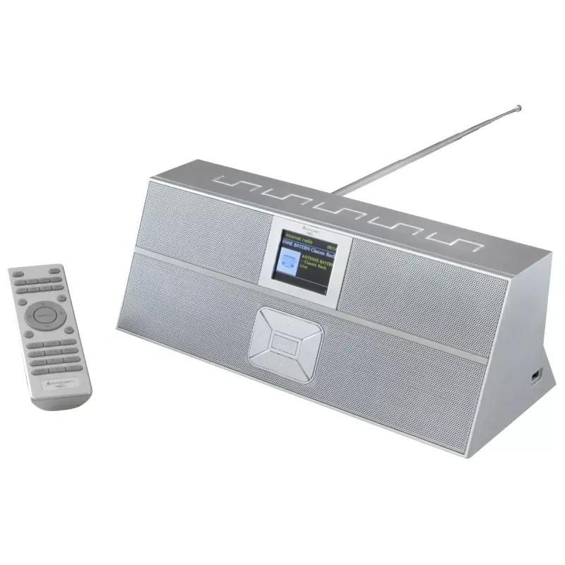 Interneta radio Soundmaster IR3300SI — Digitālais uztvērējs, DAB+ un FM, 20 W RMS, daudzkrāsu TFT displejs, USB-A, pelēks