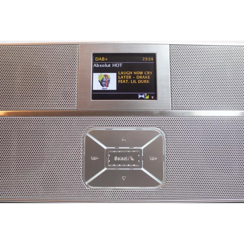 Interneta radio Soundmaster IR3300SI — Digitālais uztvērējs, DAB+ un FM, 20 W RMS, daudzkrāsu TFT displejs, USB-A, pelēks