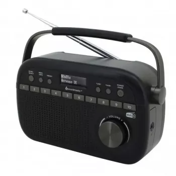Portatīvais radio Soundmaster DAB280 — DAB+, FM, analogais un digitālais, 1,2 W, melns, maiņstrāvas/bateriju barošana