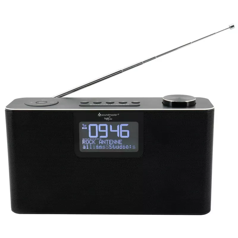 Personālais radio Soundmaster DAB700SW — analogais un digitālais uztvērējs, DAB+ / FM, 12 W, 2,9 collu LCD, MicroSD, melns
